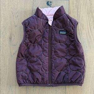 Patagonia Kids Quilted Vest - Deep Purple and Light Pink